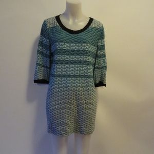EVELIN BRANDT BLUE/BLACK/WHITE DRESS L*